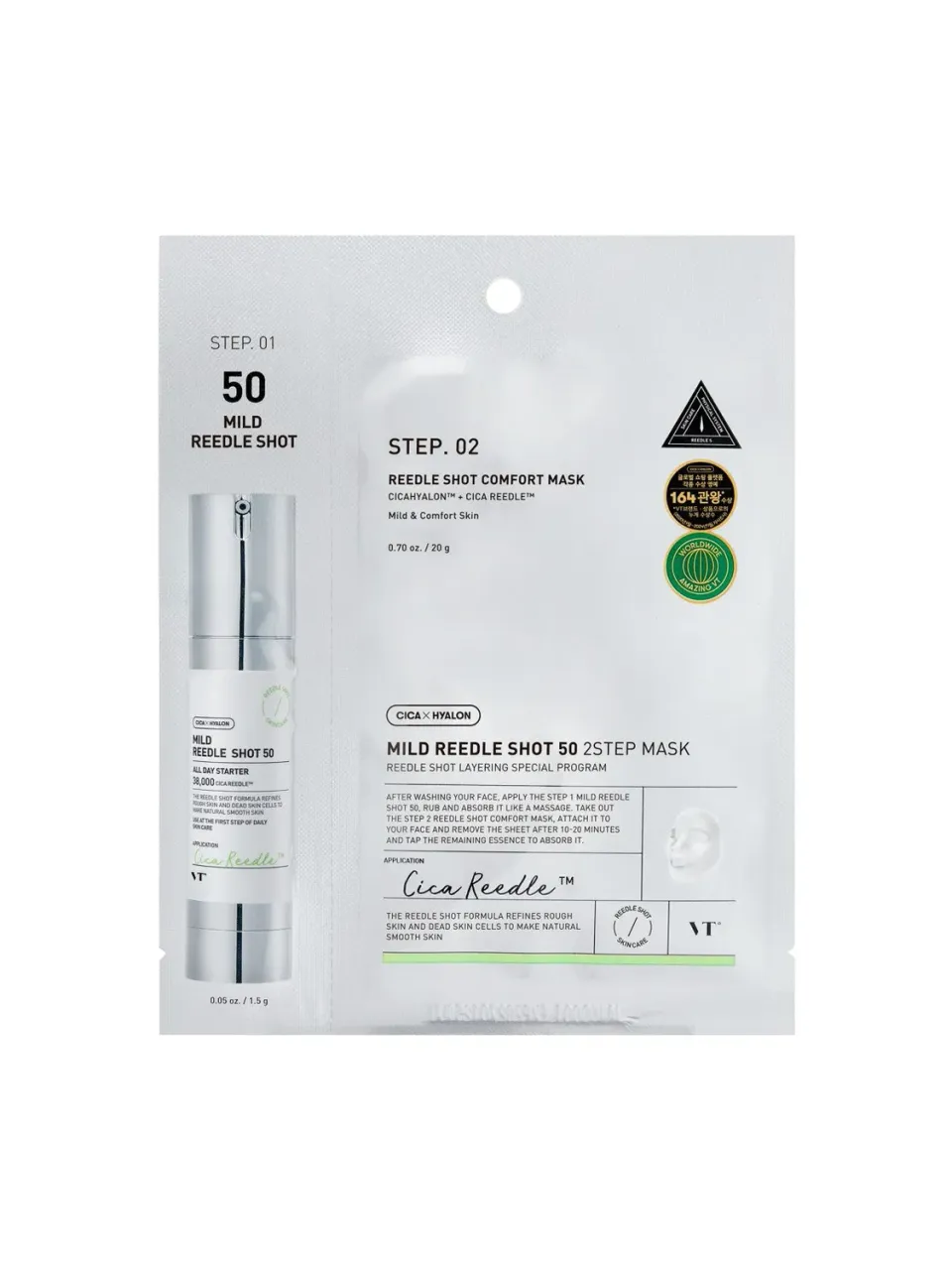 VT COSMETICS Reedle Shot 50 2-Step masque micro-aiguilles CICA