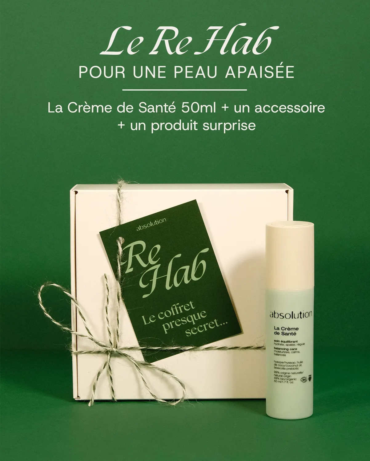 Absolution Presque Secrets coffret soin Re-Hab Re-Boot Re-Set