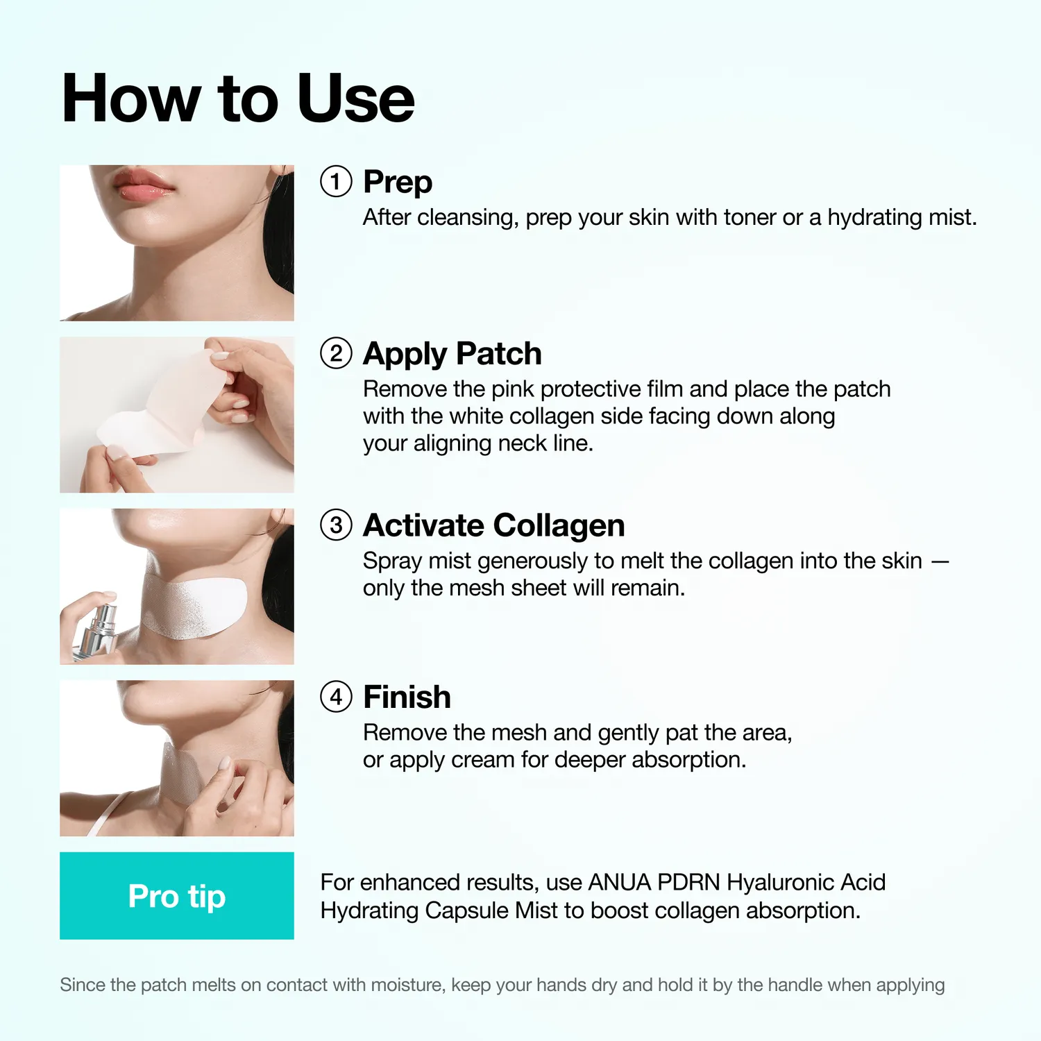 ANUA PDRN Collagen patch cou 4 pièces