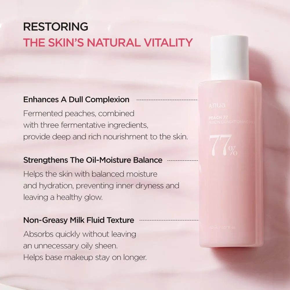 Anua Peach 77 Niacin Conditioning Milk lait pêche