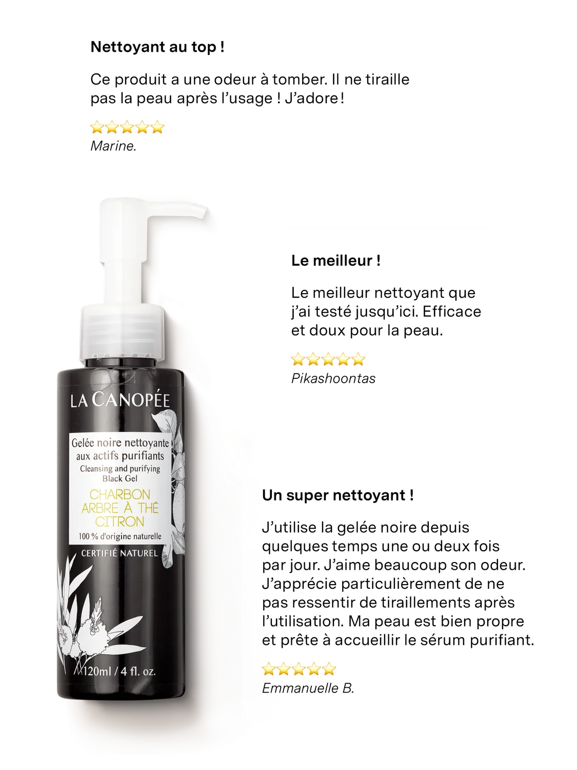 La Canopée Gelée Noire gelée nettoyante 120ml purifiante
