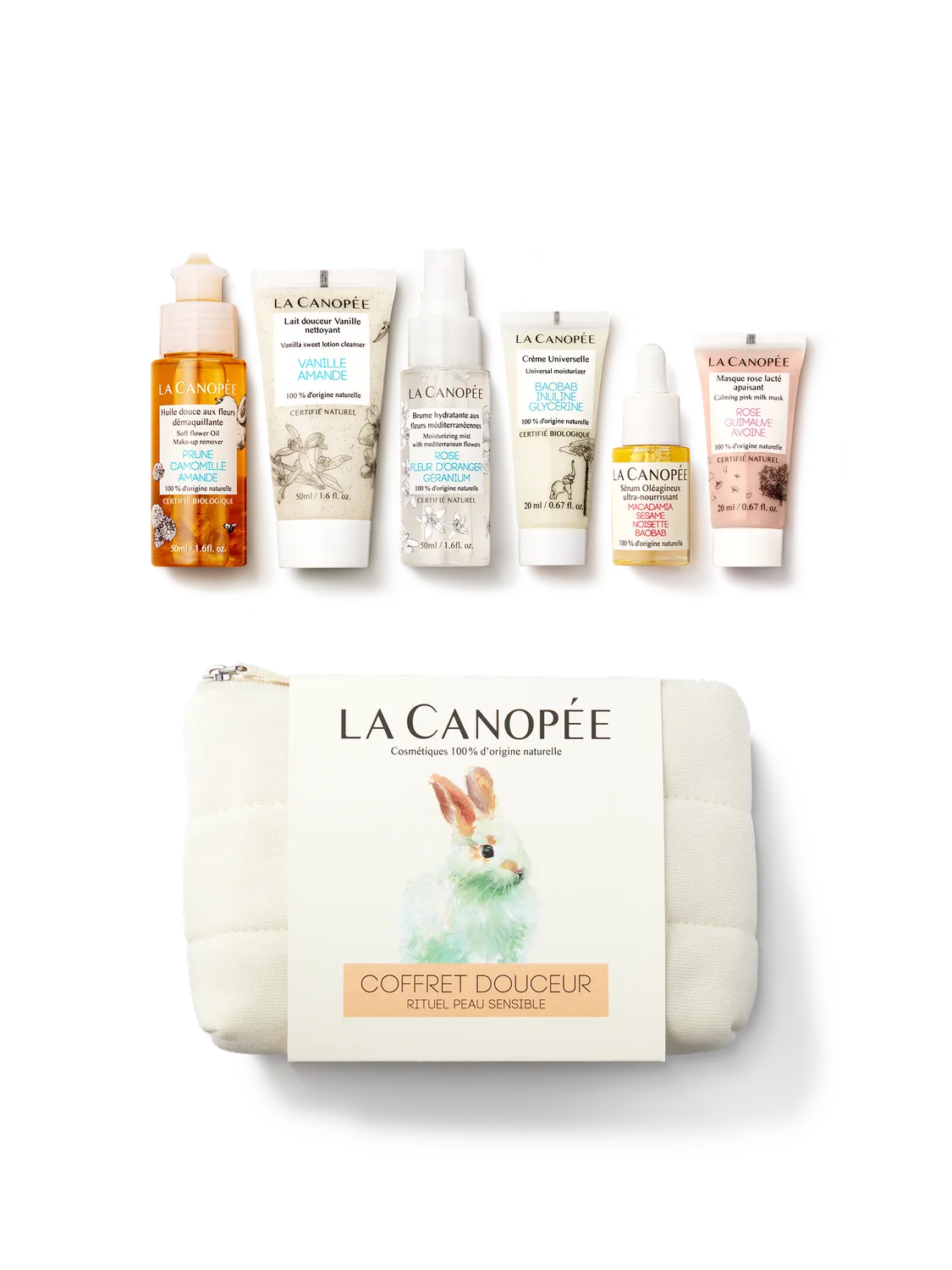 La Canopée Coffret Douceur coffret visage peau sensible 6 soins