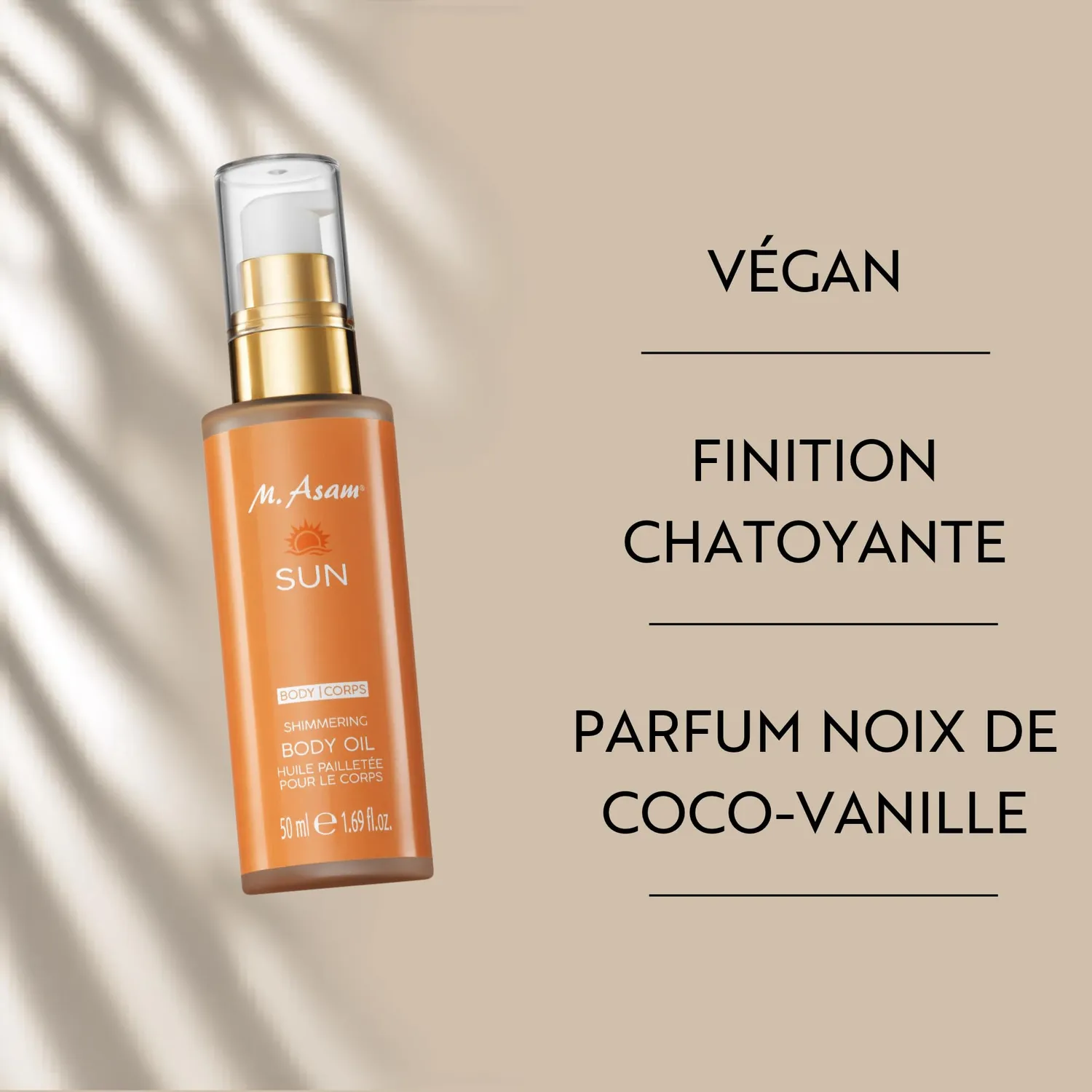 M. Asam Sun huile pailletée corps 50 ml coco vanille