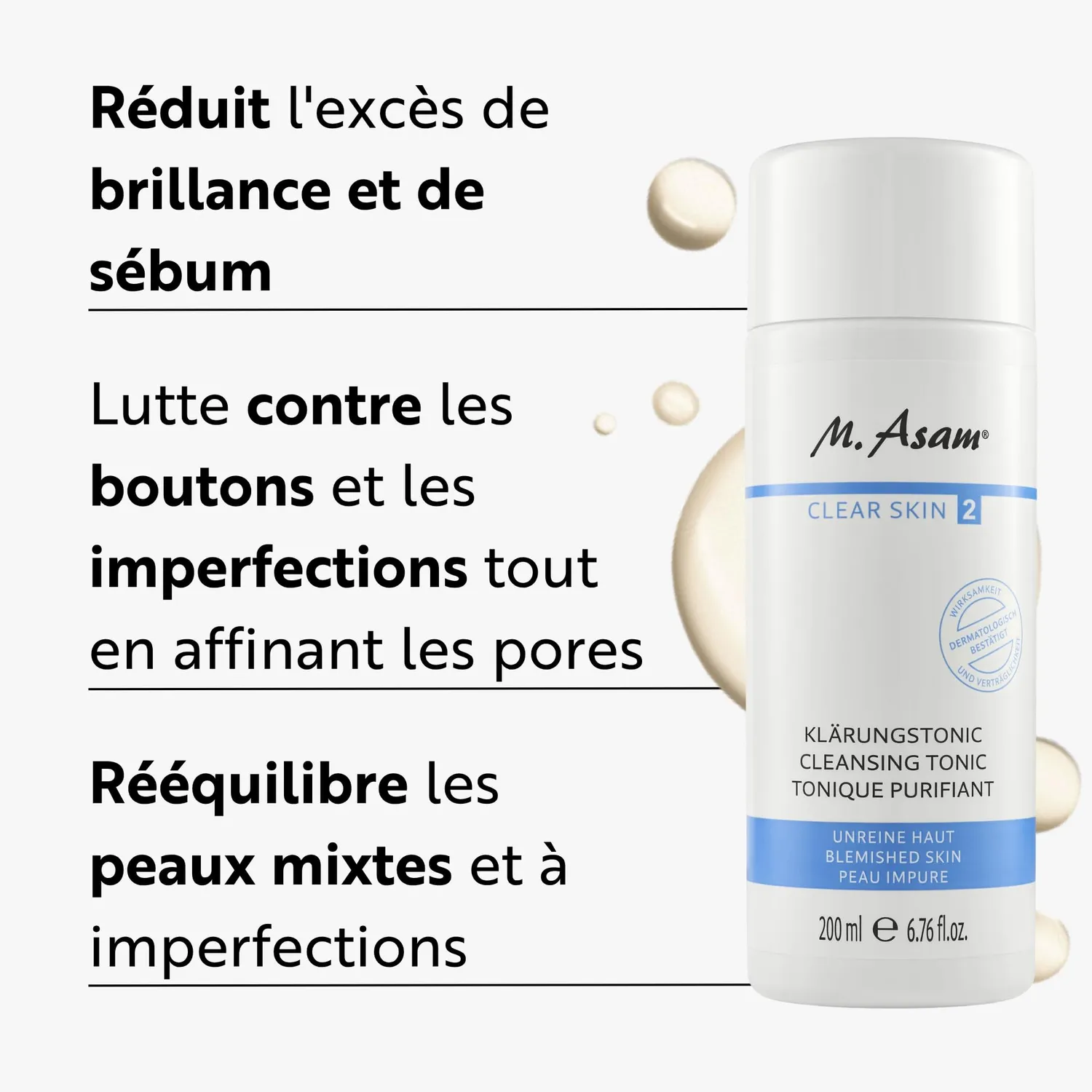 M. Asam Clear Skin lotion tonique purifiante 200 ml sébum