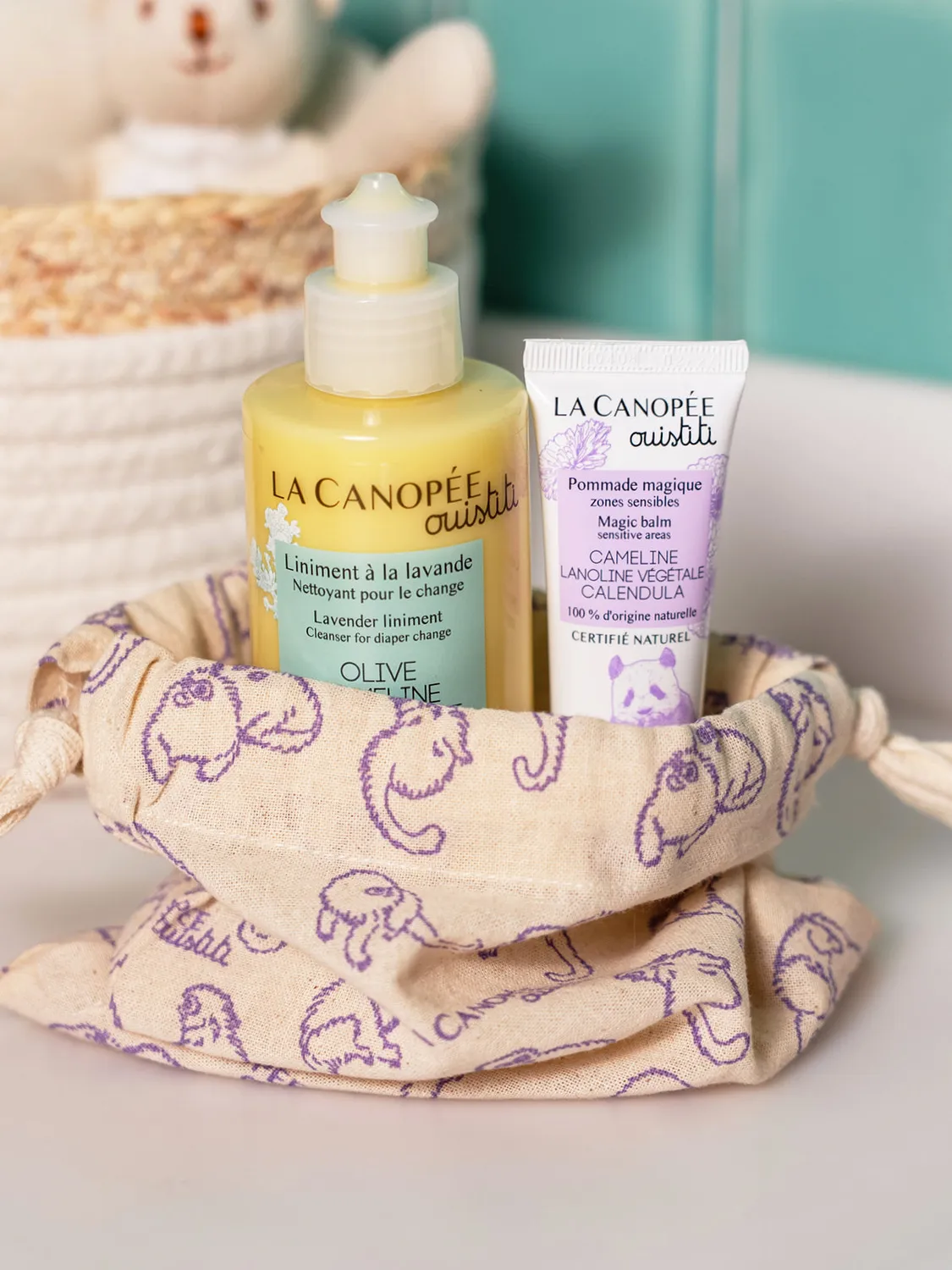La Canopée Ouistiti Petit Popotin pochette liniment