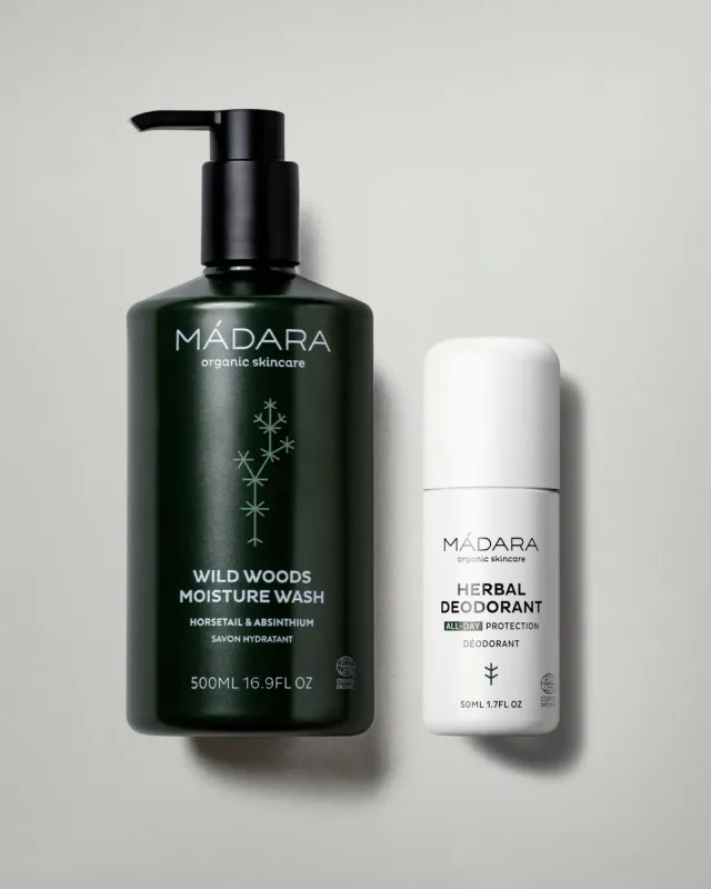 Mádara Herbal Wild Woods coffret corps déodorant + savon frais