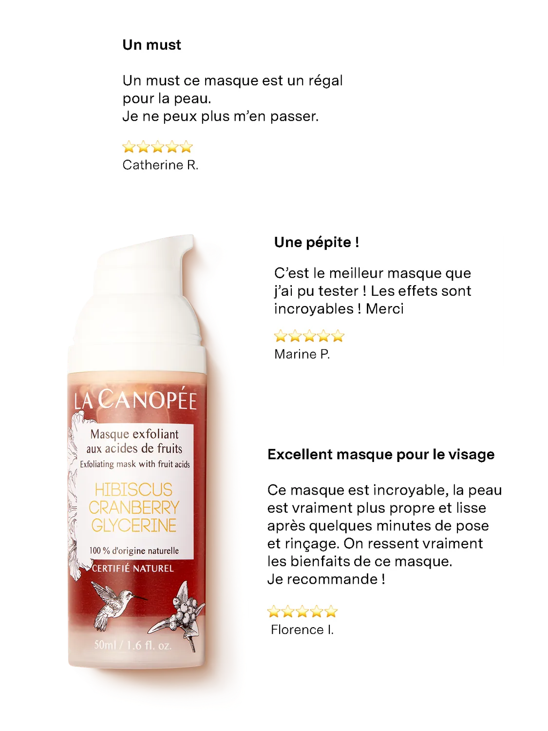 La Canopée Masque exfoliant acides de fruits 50 ml éclat