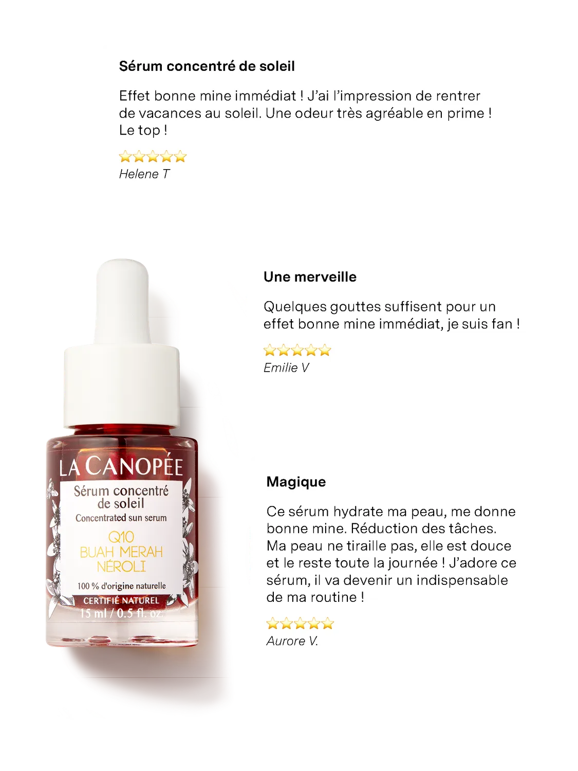 La Canopée Concentré de Soleil sérum 15 ml bonne mine