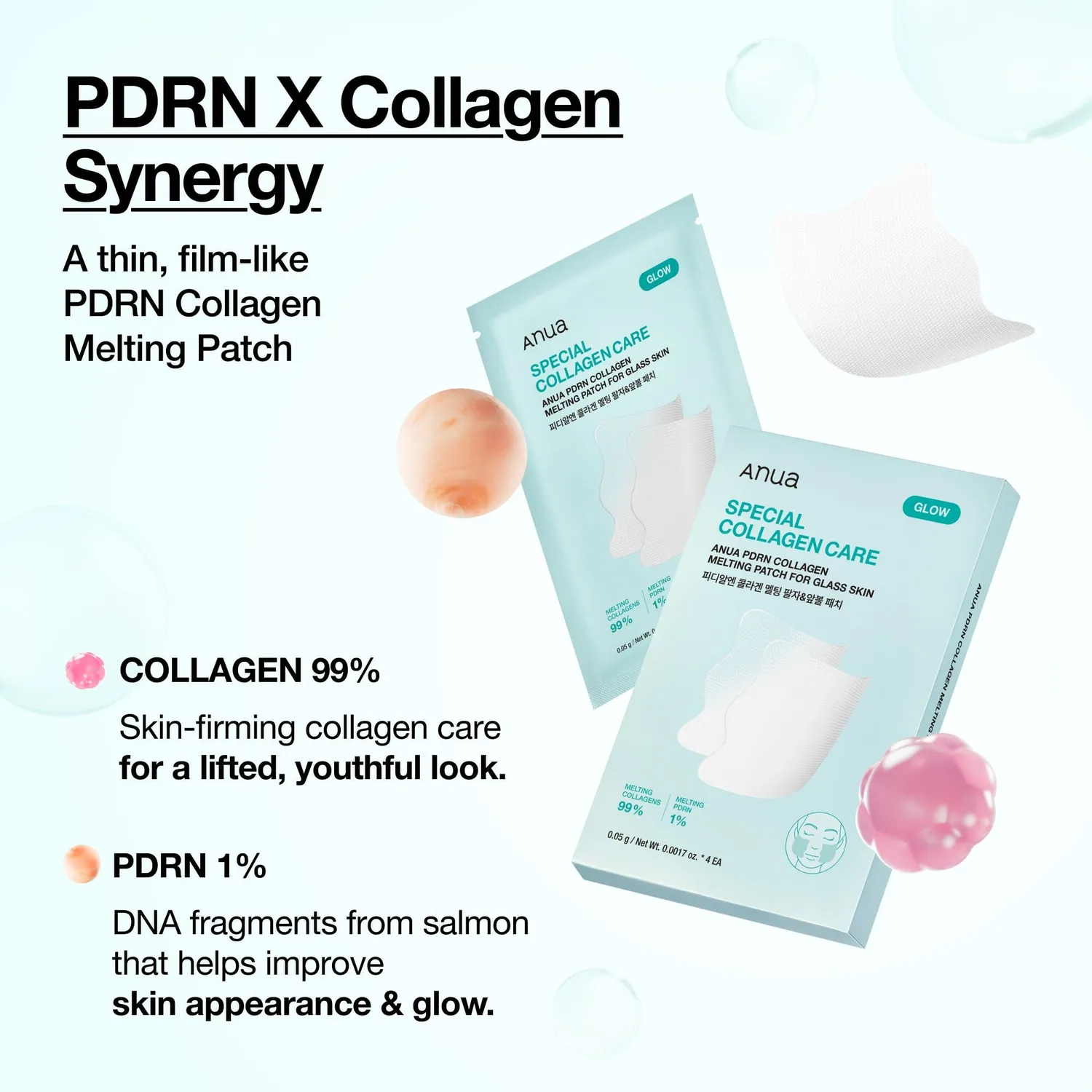 Anua PDRN Collagen patchs fondants 4 pièces fermeté