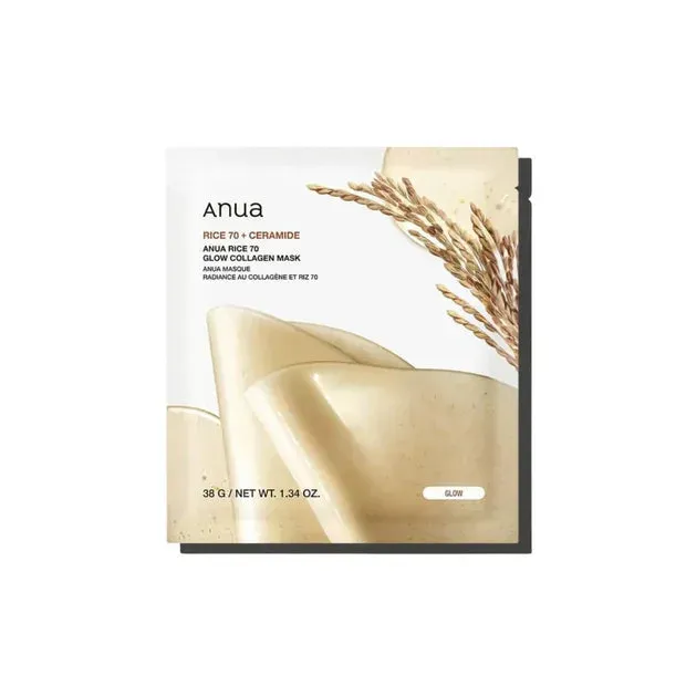 Anua Rice 70 Glow Collagen Mask masque tissu riz éclat