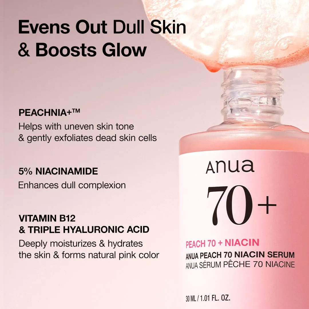 Anua Peach 70% Niacinamide sérum éclat pêche