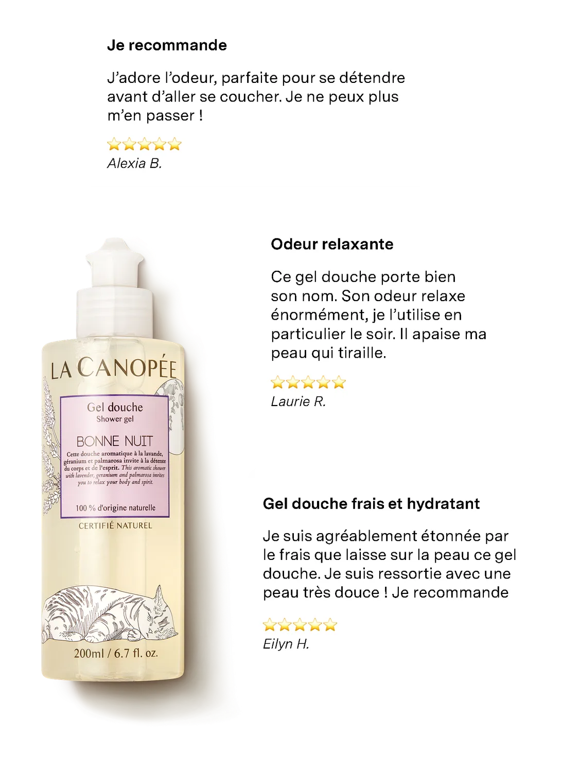 La Canopée Bonne Nuit gel douche lavande 200 ml relaxant