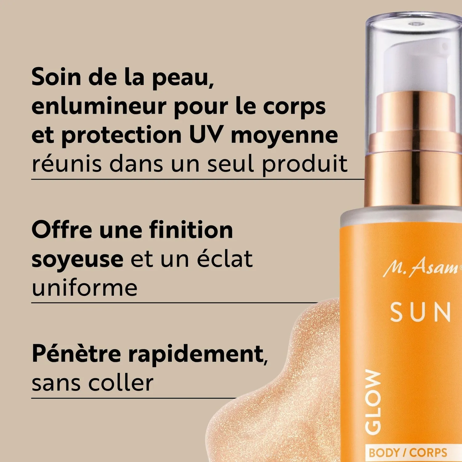 M. Asam Sun huile pailletée corps 50 ml coco vanille