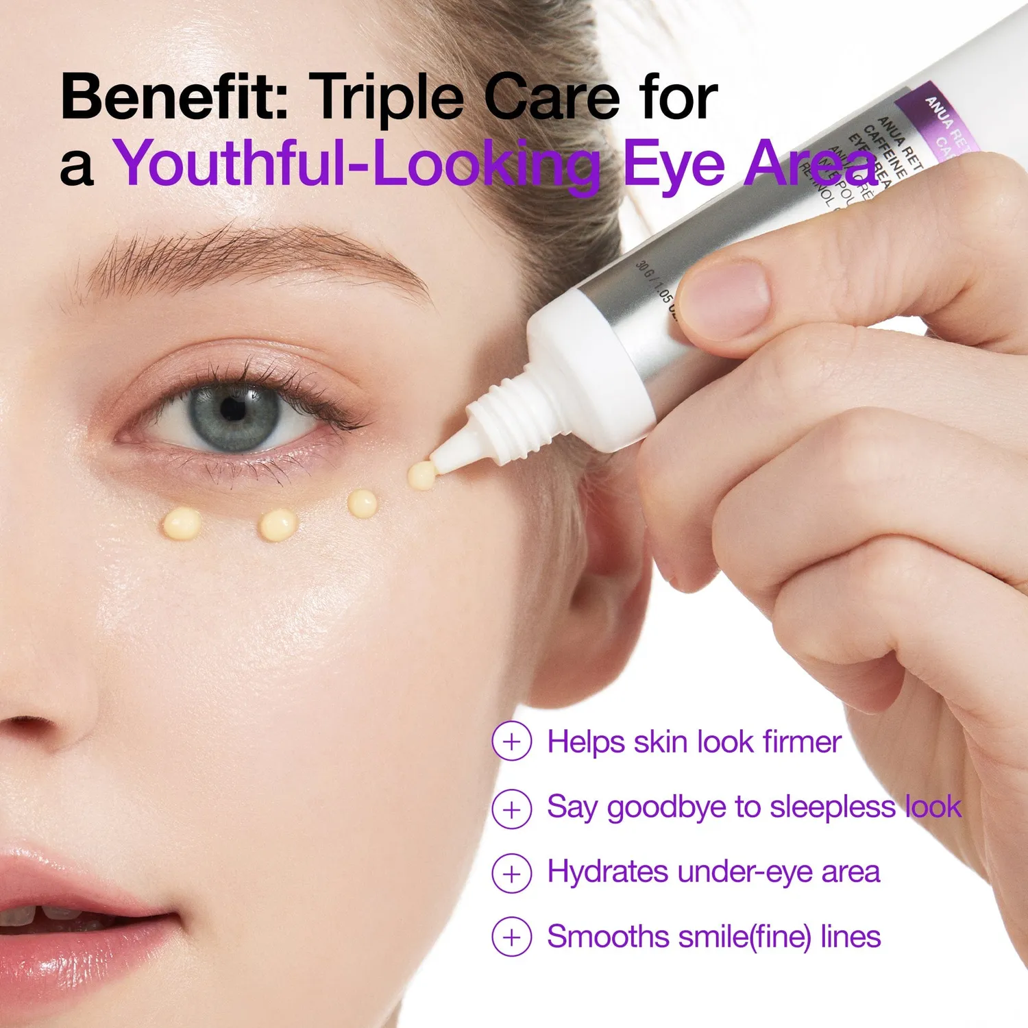 Anua Retinol 0.1 Caffeine crème contour des yeux fermeté