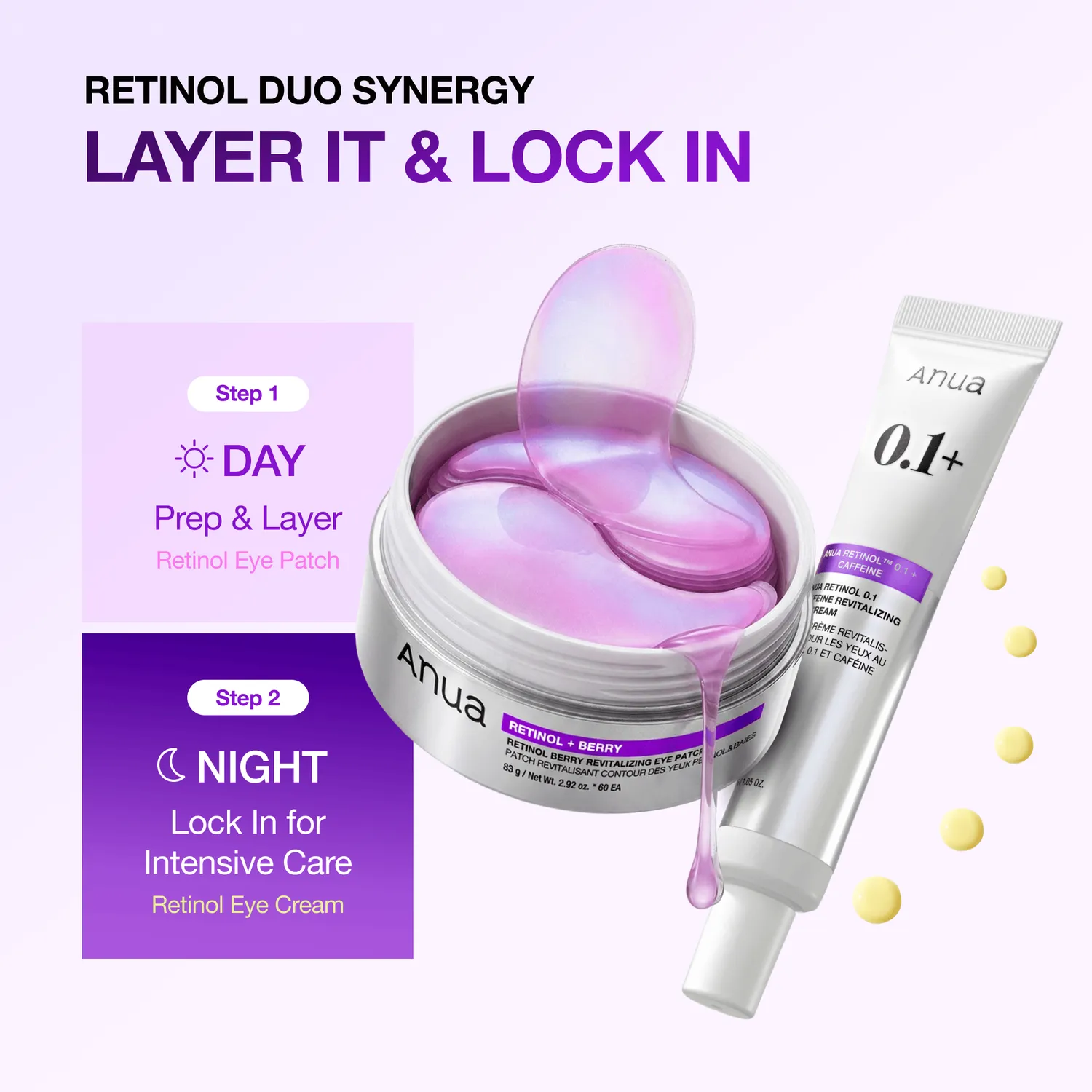 ANUA Retinol Berry patch yeux hydrogel anti-cernes