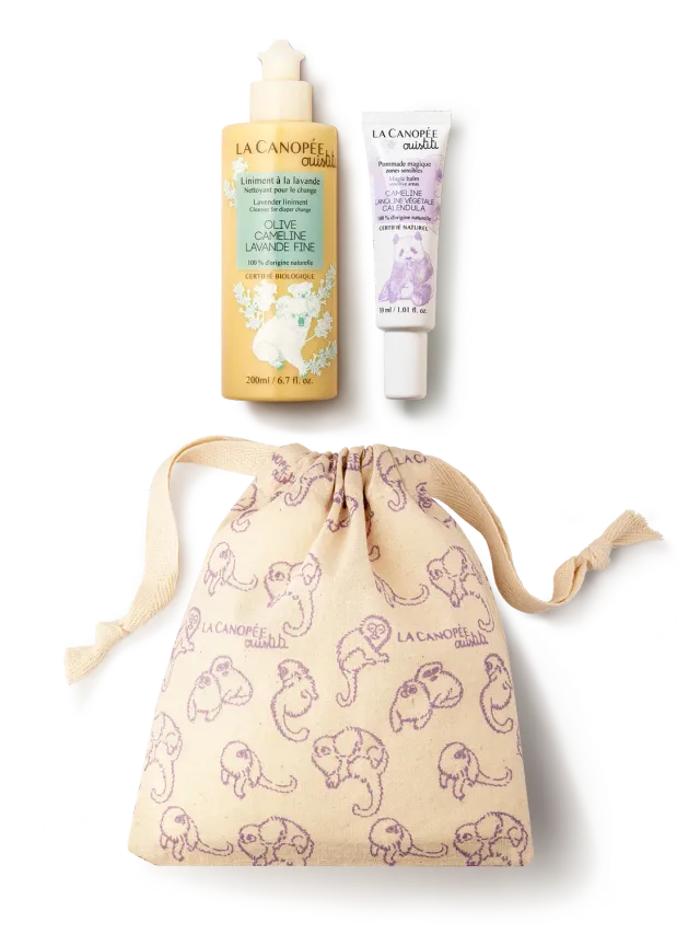 La Canopée Ouistiti Petit Popotin pochette liniment