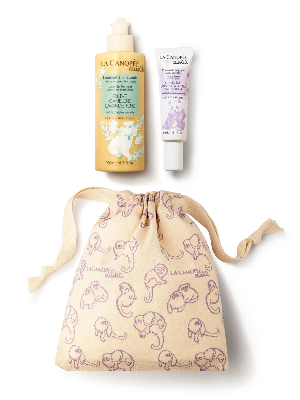 La Canopée Ouistiti Petit Popotin pochette liniment