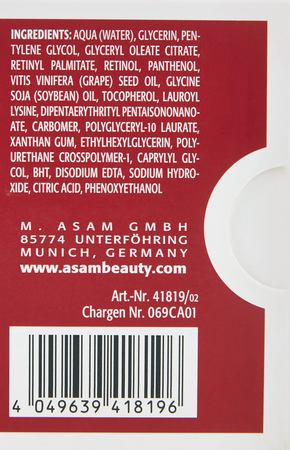M. Asam Retinol Intense ampoules 14 x 1 ml lissant nuit