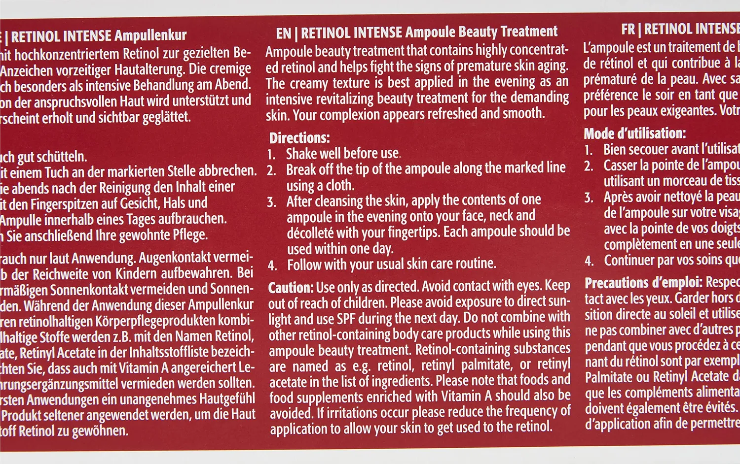 M. Asam Retinol Intense ampoules 14 x 1 ml lissant nuit