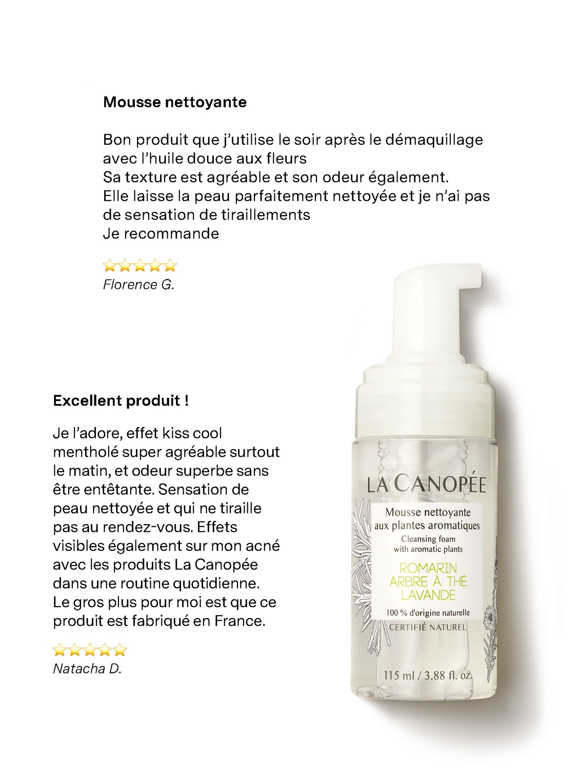 La Canopée Mousse Plantes Aromatiques nettoyant 115 ml purifiant