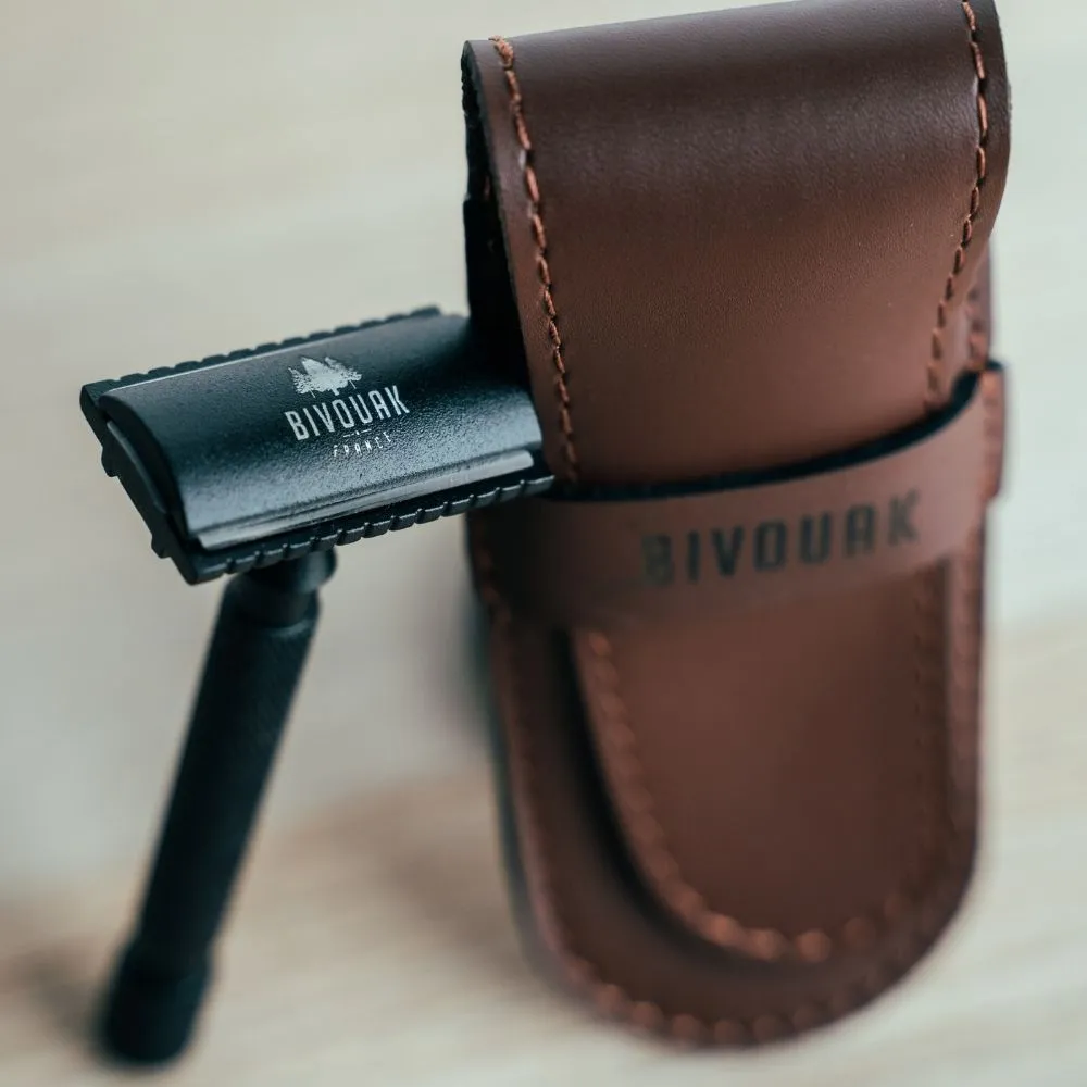 Bivouak Étui cuir rasoir de sûreté made in France
