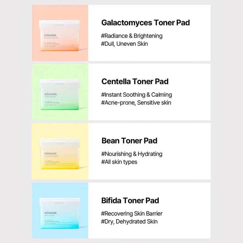 Mixsoon Bean Toner pads tonique 70 pièces protéine