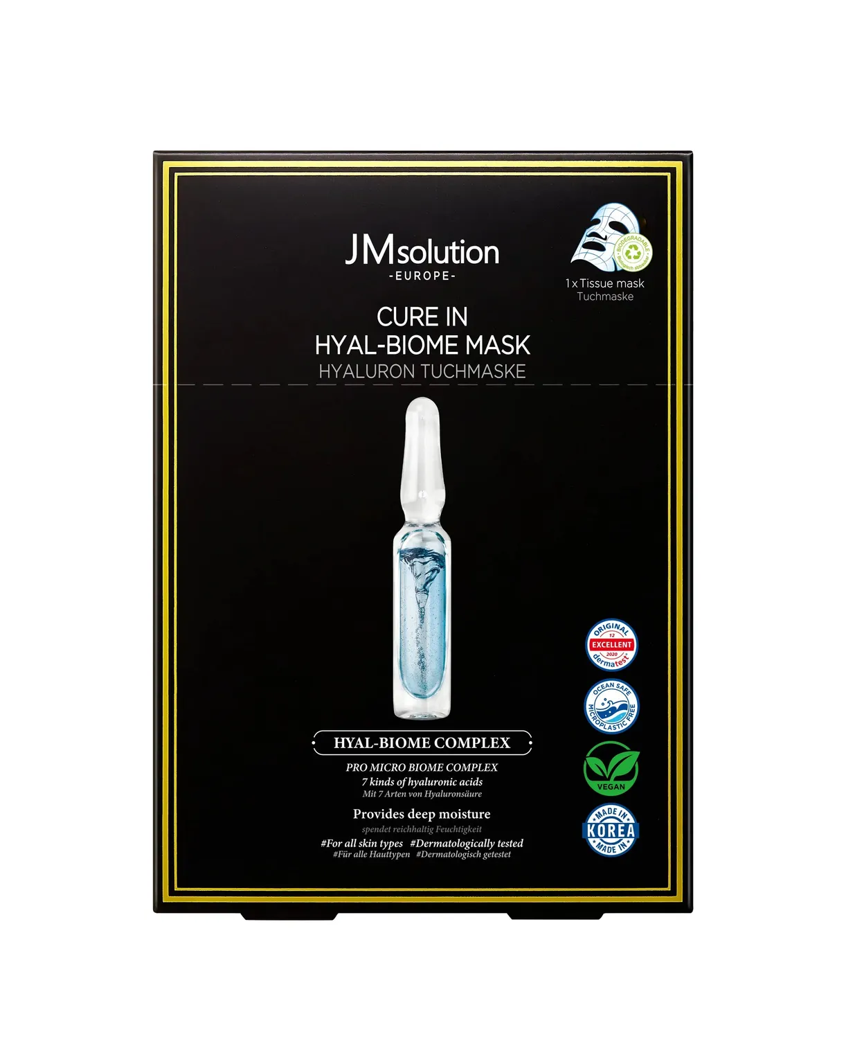JMsolution Hyal-Biome masque tissu hydratant 1 pièce