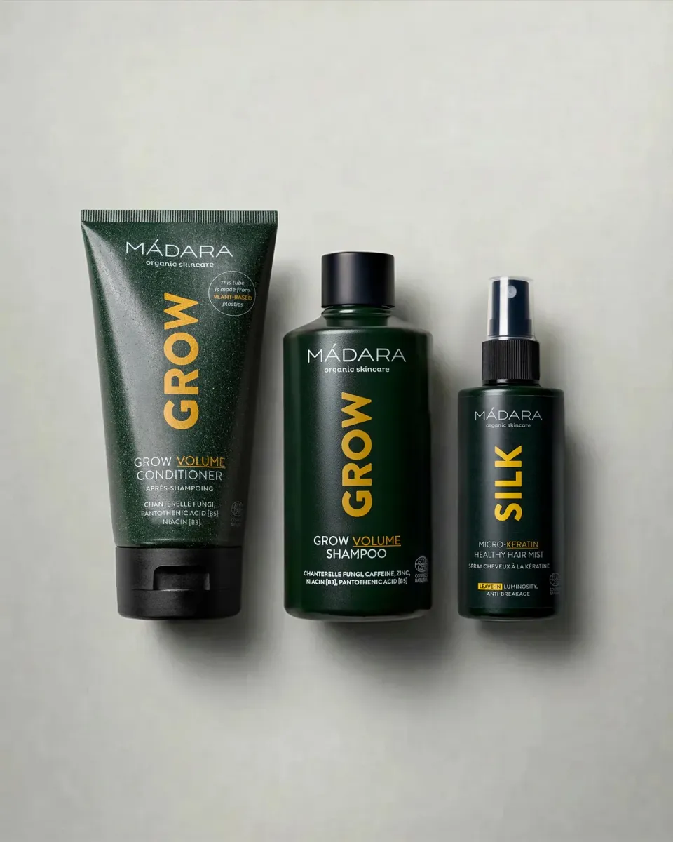 Mádara Grow Volume Routine Capillaire 3 Soins Force