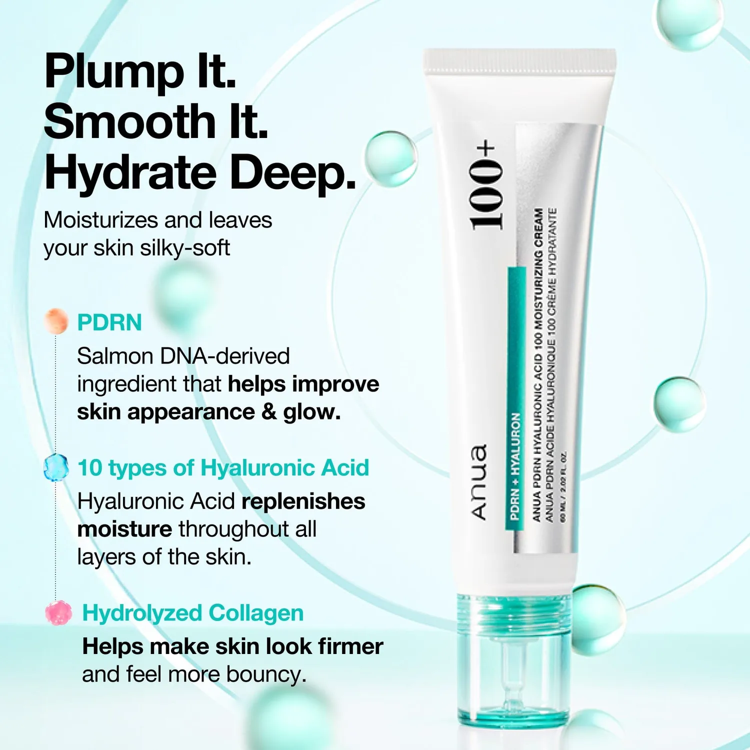 Anua PDRN Hyaluronic Acid 100 crème hydratante repulpante