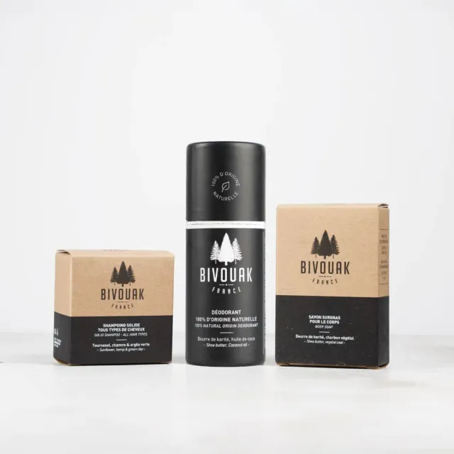 Bivouak Coffret hygiène solide 3 soins zéro déchet