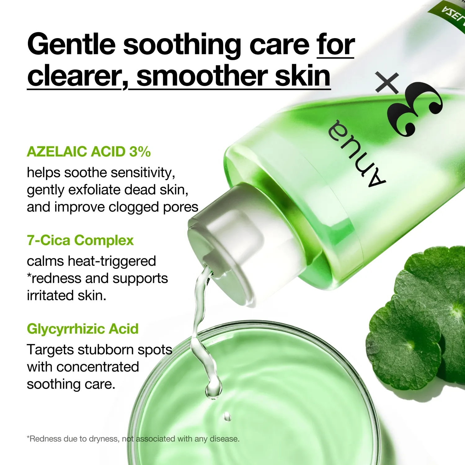 ANUA Azelaic 3 Cica lotion tonique apaisante rougeurs
