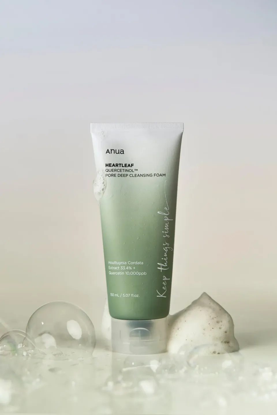Anua Heartleaf Quercetinol mousse nettoyante 150 ml acné