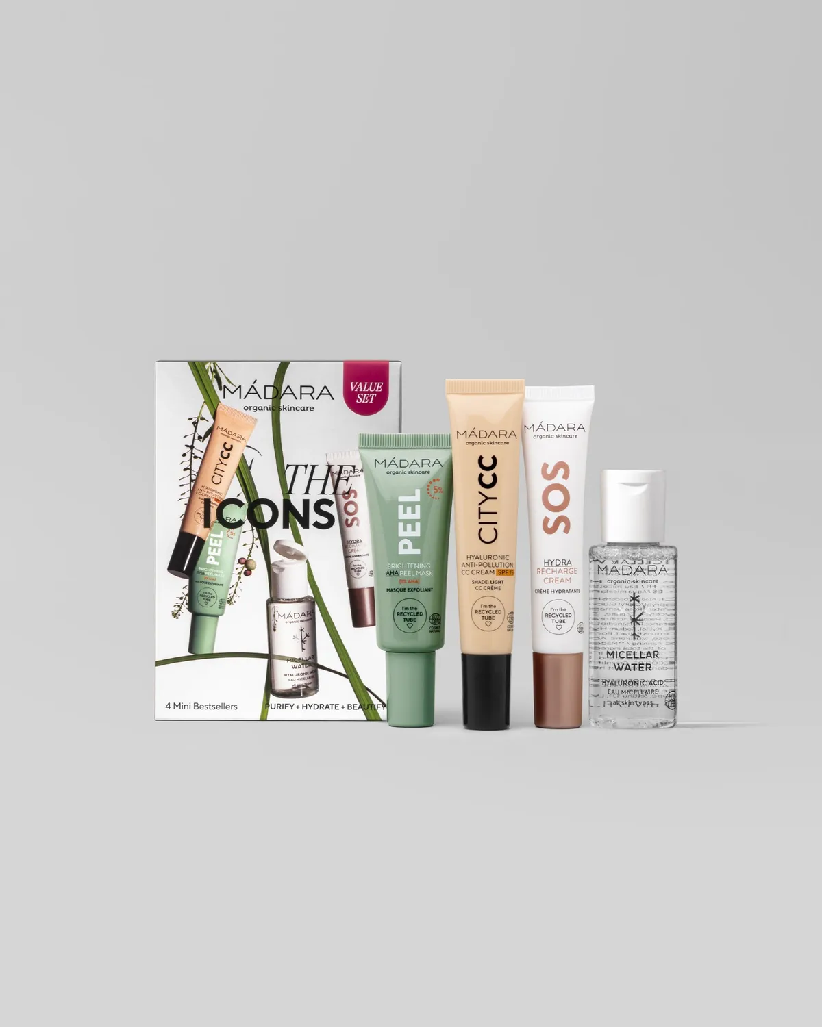 Mádara The Icons Mini Set coffret soin 4x50+17+15+15 ml éclat