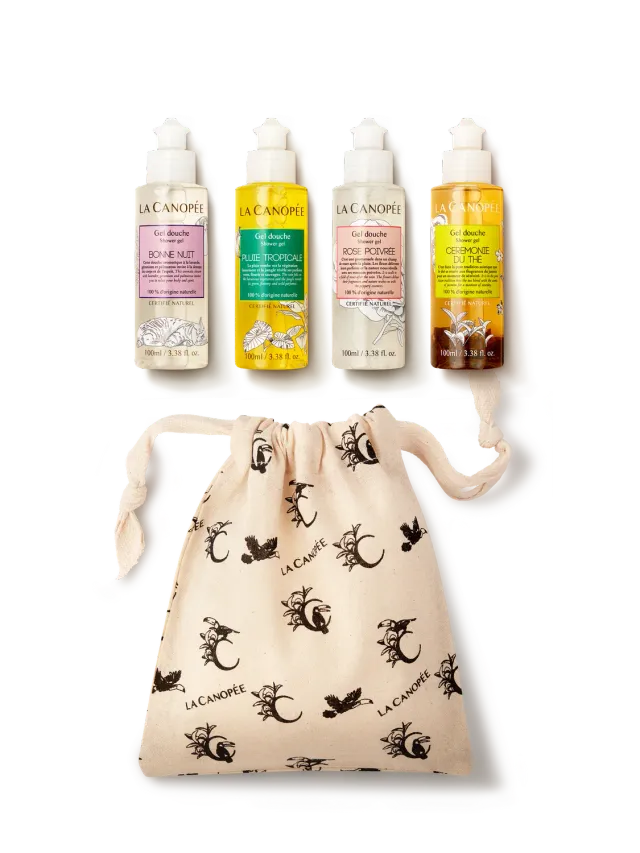 La Canopée Pochette Découverte 4 gels douche kit voyage