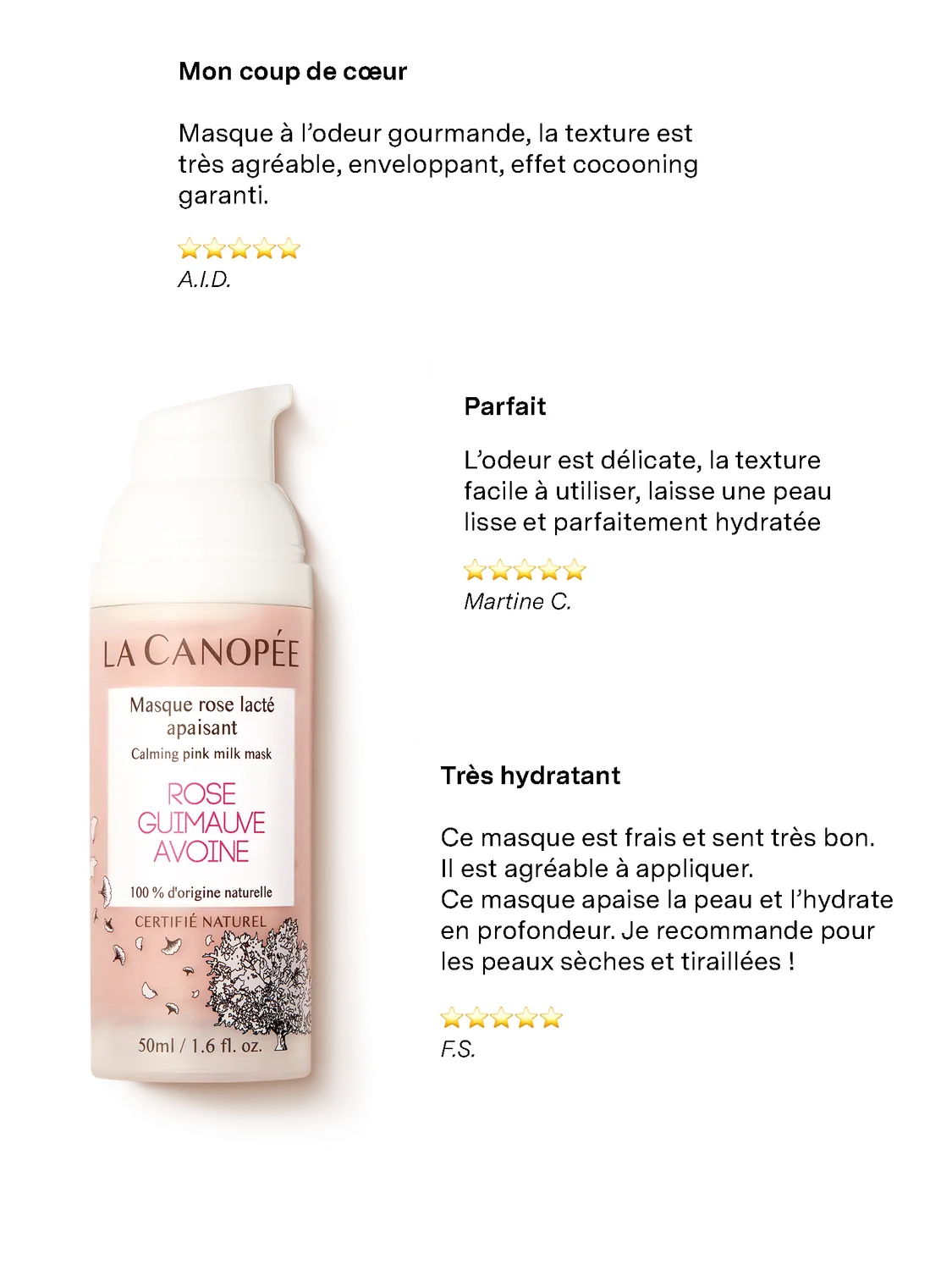 La Canopée Masque rose masque visage 50 ml apaisant