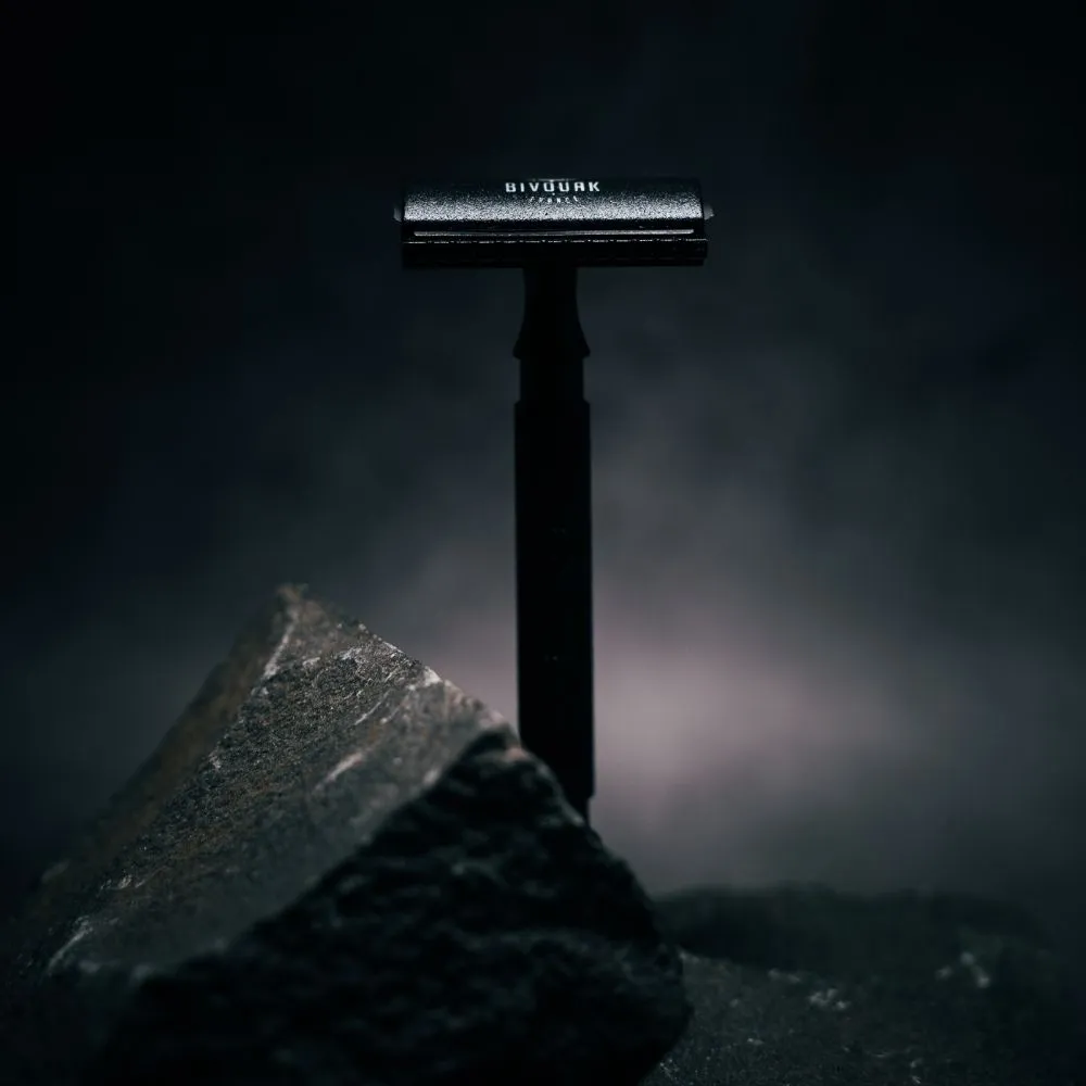 Bivouak Rasoir de Sûreté rasoir homme inox noir France