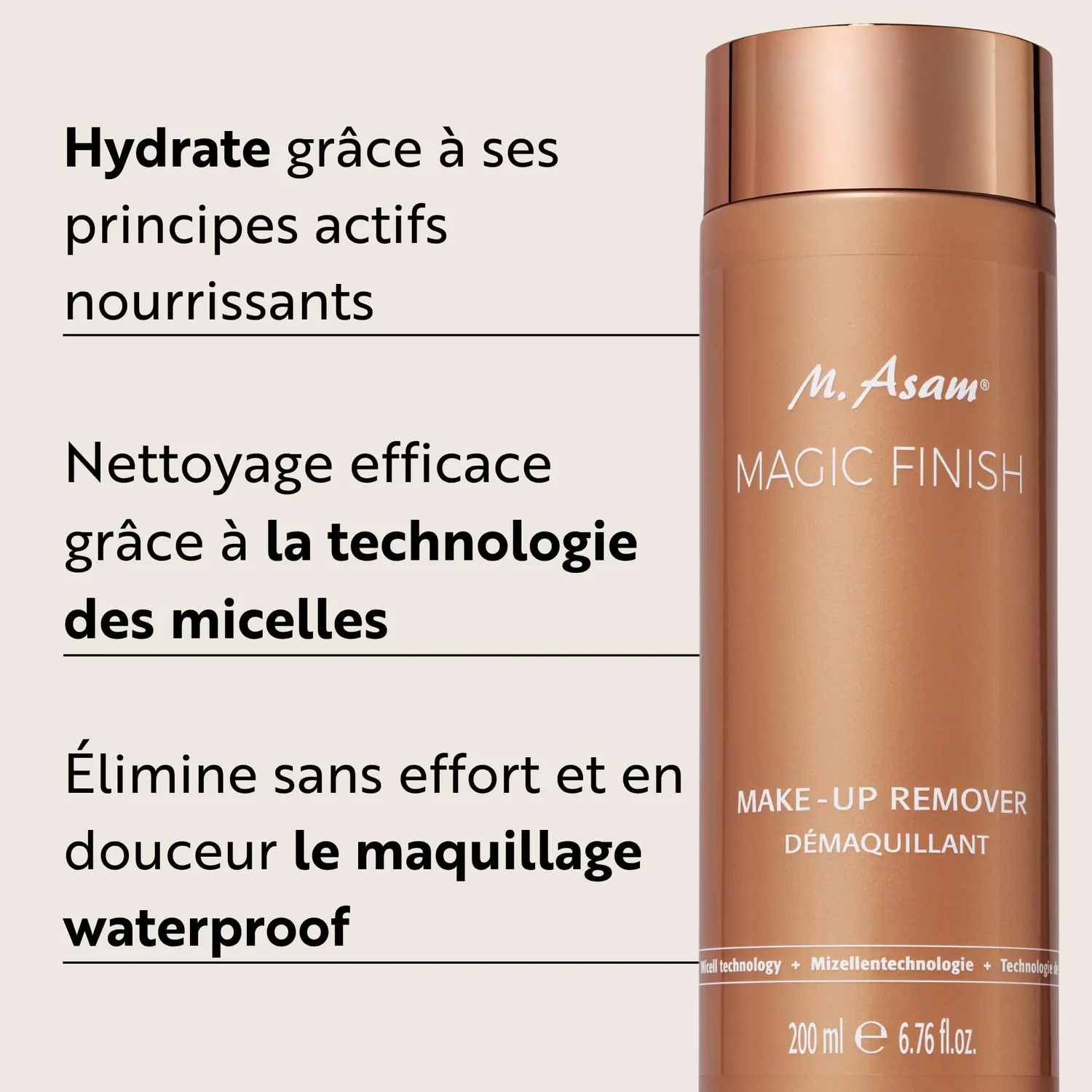 M. Asam Magic Finish Démaquillant Eau Micellaire 200ml waterproof