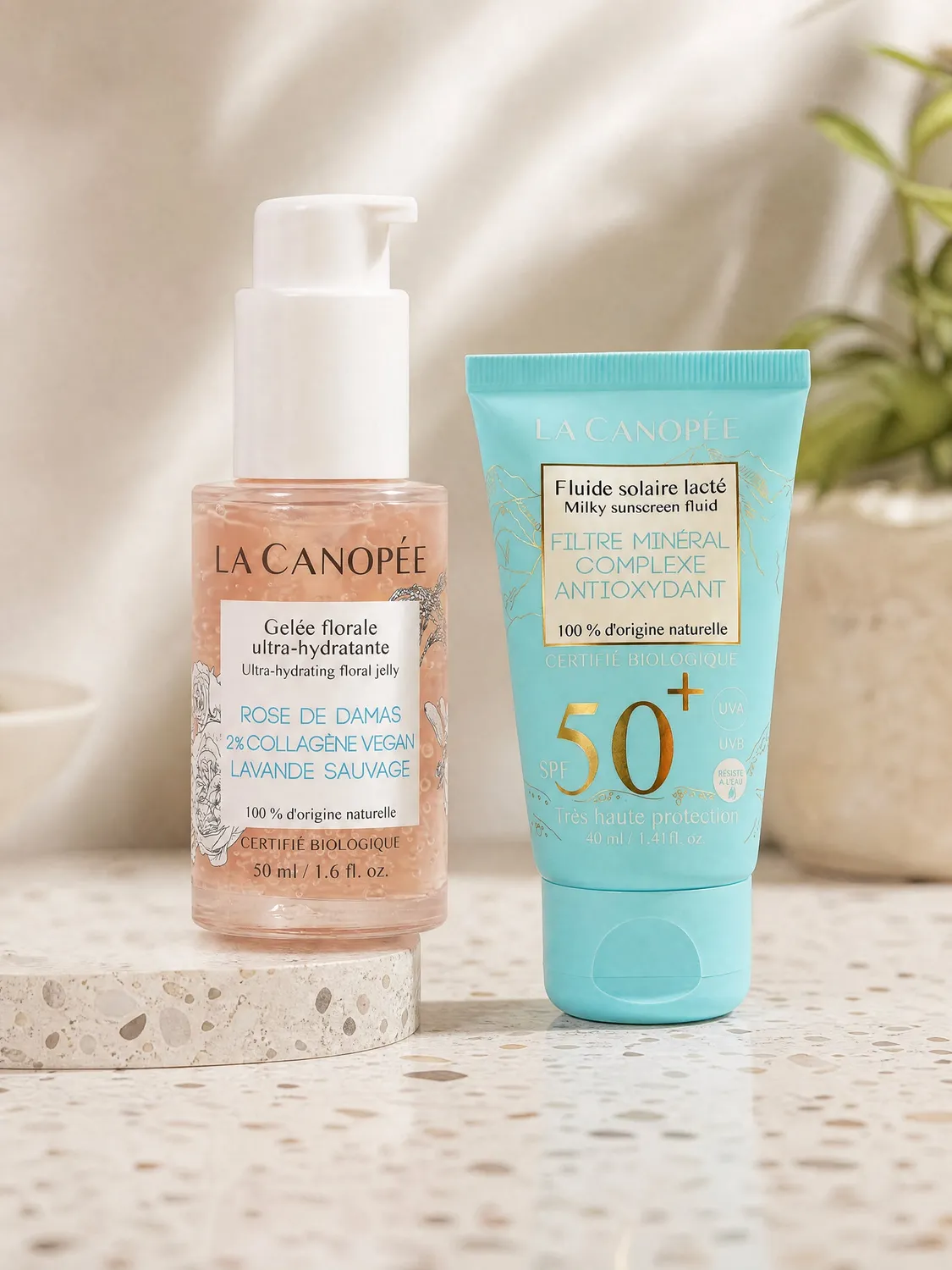La Canopée Duo Essentiel Été gelée + fluide SPF50+