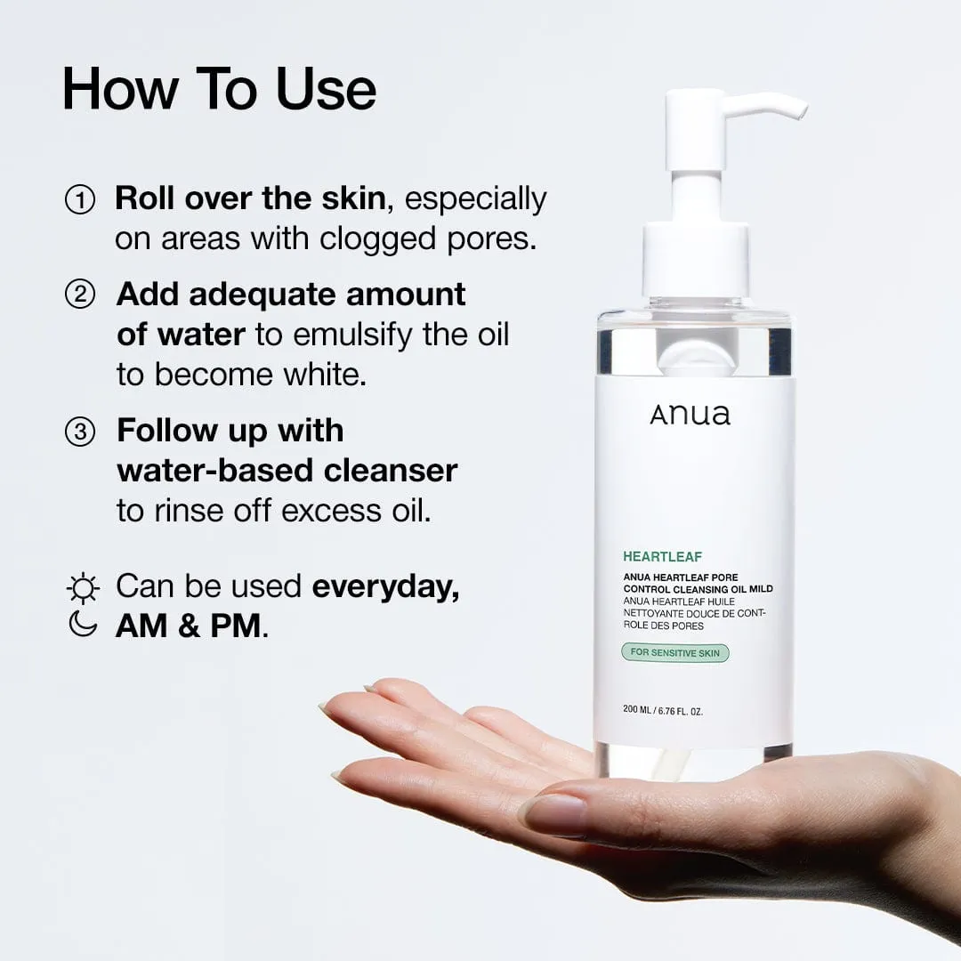 ANUA Heartleaf Pore Cleansing Oil Mild huile démaquillante sensible