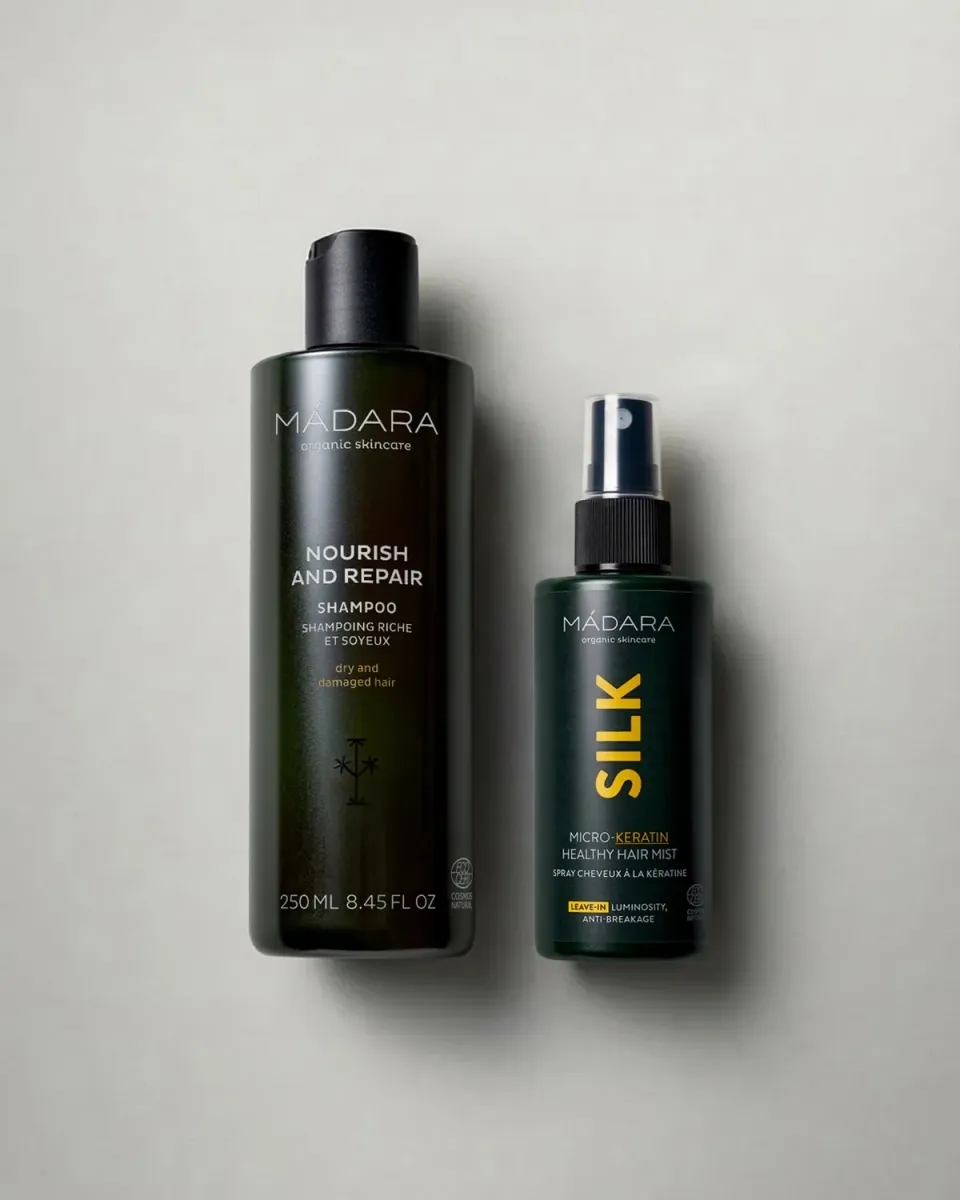 Mádara Nourish Repair coffret cheveux secs shampoing + spray