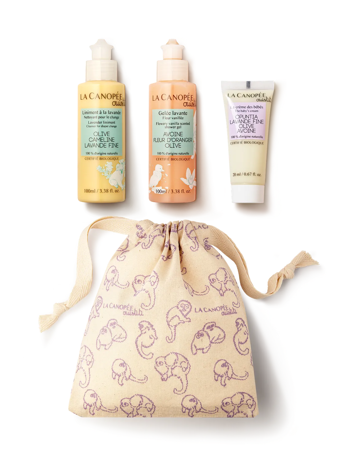 La Canopée Ouistiti en voyage trousse bébé douceur
