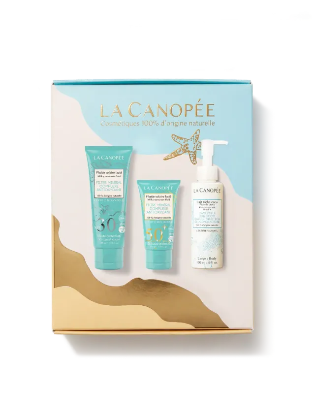 La Canopée Riviera coffret solaire SPF30 SPF50+ 3 soins