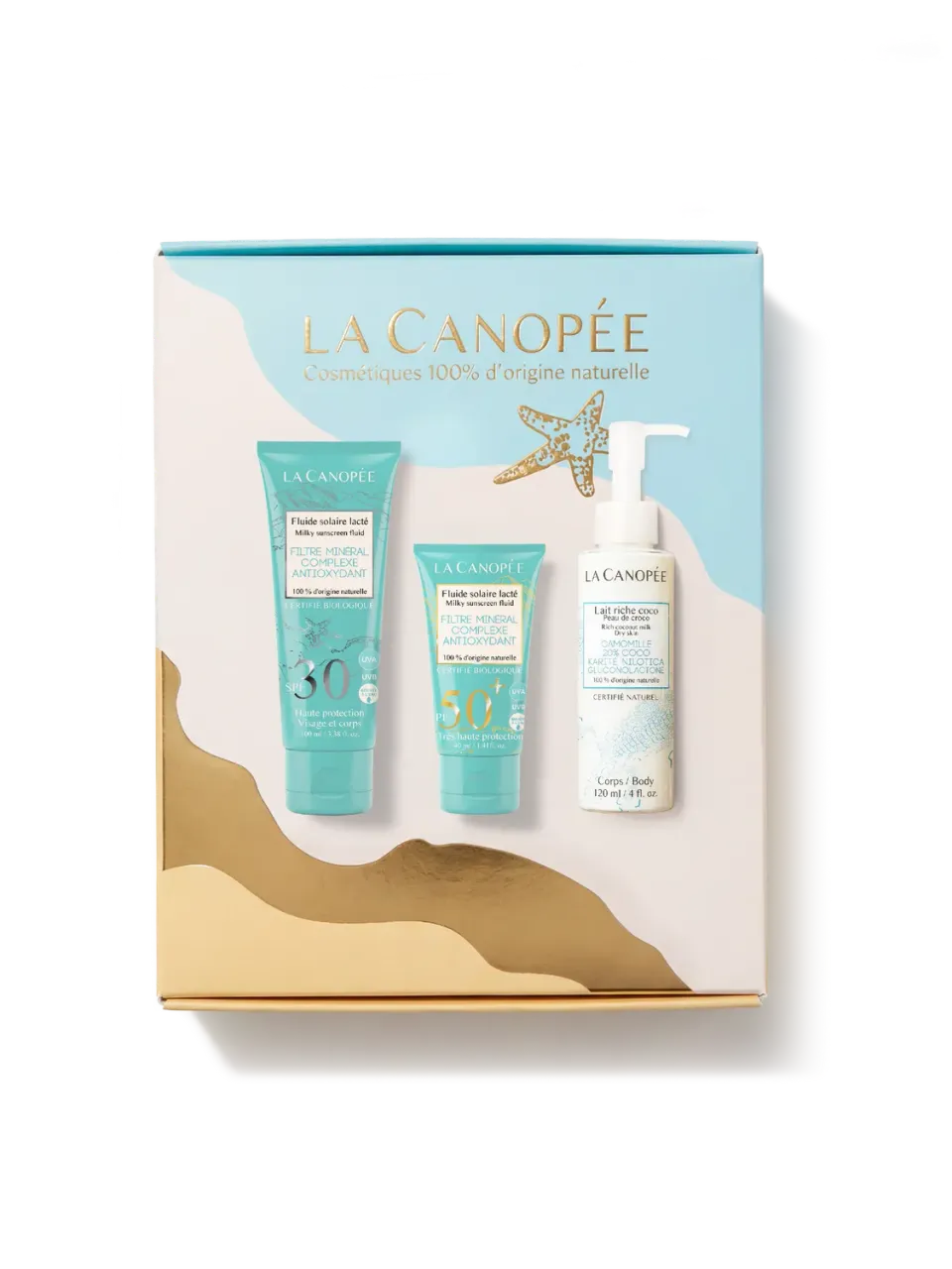 La Canopée Riviera coffret solaire SPF30 SPF50+ 3 soins
