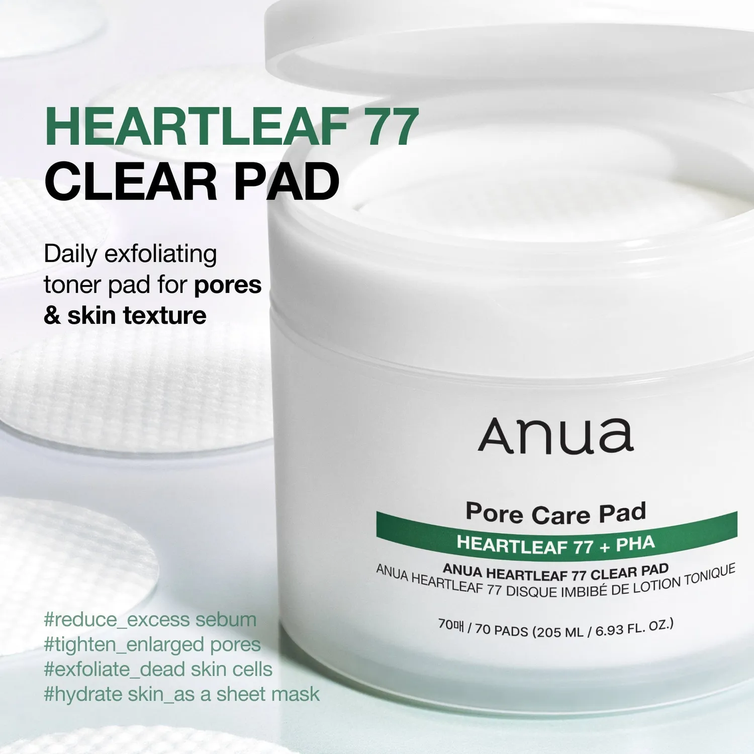 Anua Heartleaf 77 Clear Pad pads exfoliants doux