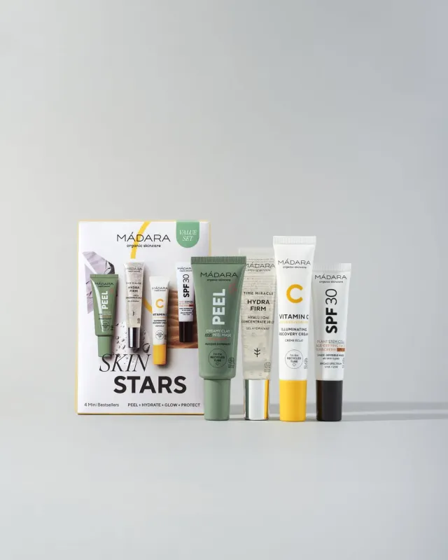 Mádara Skin Stars coffret visage 4 minis hydratation éclat